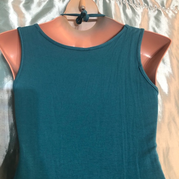 NWOT embellished teal tunic tank top, M - Picture 4 of 6